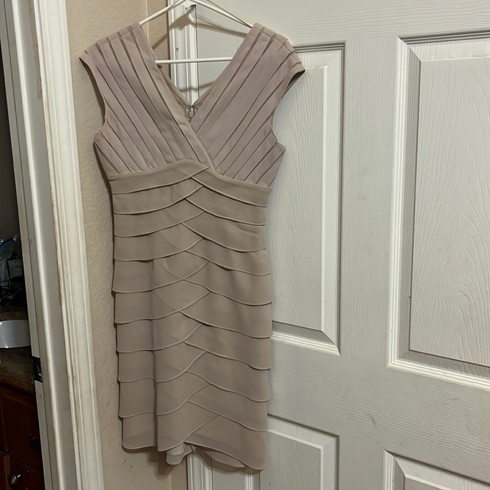 Beige Ruffles MIDI Dress